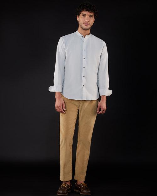 Light Grey Cotton Linen Shirt