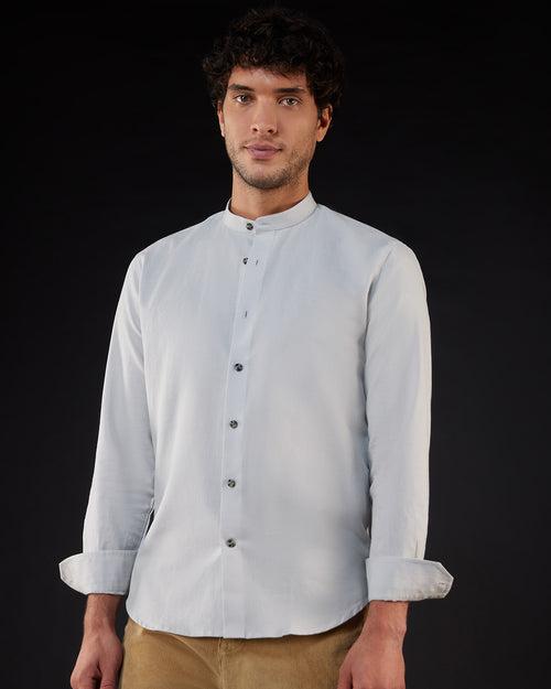 Light Grey Cotton Linen Shirt