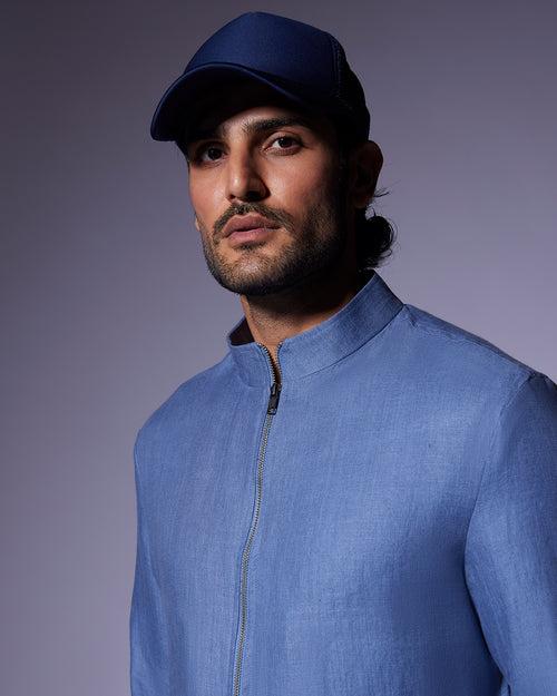 The Belvedere Linen Jacket - Blue