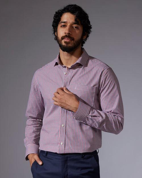 Red & Black Micro-Checked Shirt