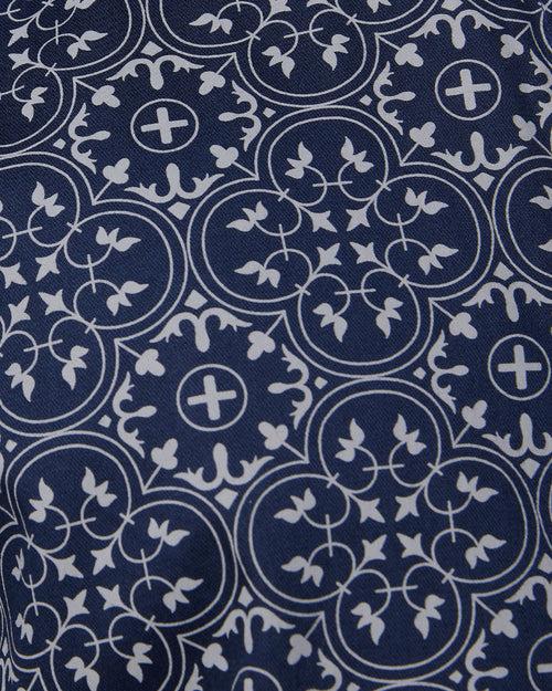 Navy Tile Printed Shirt