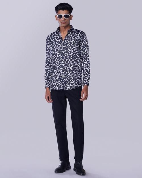 Black Abstract Printed Shirt