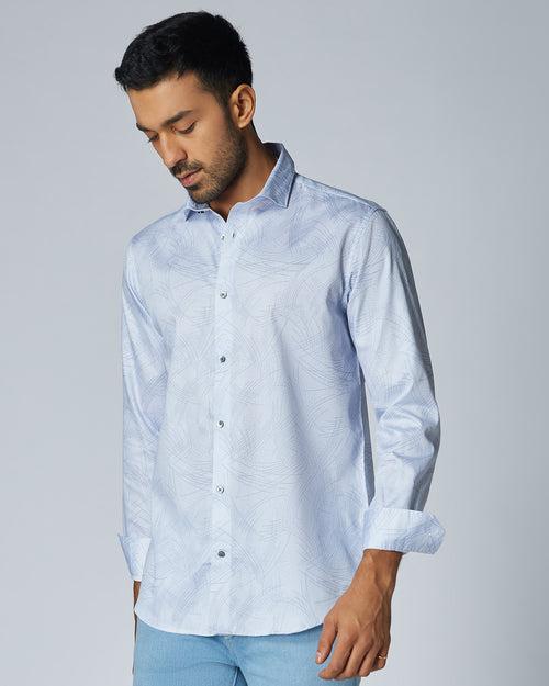 Light Blue Abstract Printed Shirt
