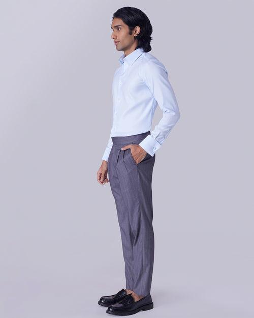 Pale Blue Stretch Dobby Shirt