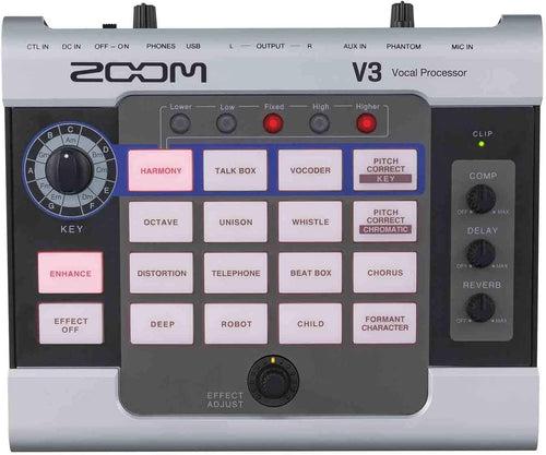 Zoom V3 Vocal Processor Vocal Effects Pedal 3-Part Harmony 16 Studio Grade Effects Battery Powered for Streaming and Recording