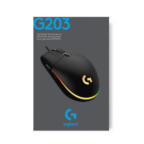 Logitech G G203 Wired Gaming Mouse, 8000 DPI, Rainbow Optical Effect LIGHTSYNC RGB, 6 Programmable Buttons, On-Board Memory, Screen Mapping, PC/Mac Computer and Laptop Compatible - Black