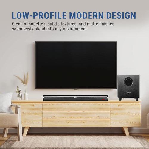 Ant Esports SBW80 Pro 80W Sound Bar & Woofer with Multi Connectivity(BT 5.1|Coaxial|Optical in|USB|FM Radio|TF|AUX),Wired Subwoofer,Wall Mount Sound Bar with Virtual 5.1 and LED Display with Remote