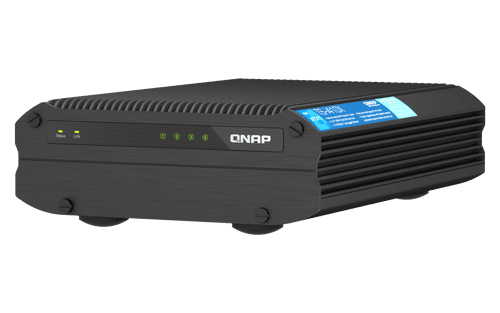 QNAP TS-i410X  Intel® Atom® x6425E 4-core/4-thread processor, burst up to 3.0 GHz, 8 GB on board