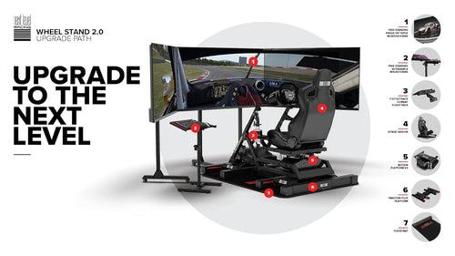 Next Level Racing Wheel Stand 2.0. Steering wheel stand for Thrustmaster, Fanatec, moza Racing on PC and video game consoles.