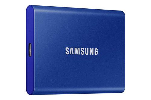 Samsung T7 2TB Up to 1,050MB/s USB 3.2 Gen 2 (10Gbps, Type-C) External SSD (Portable SSD)(MU-PC2T0T) - Blue