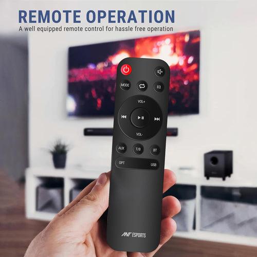 Ant Esports SBW80 Pro 80W Sound Bar & Woofer with Multi Connectivity(BT 5.1|Coaxial|Optical in|USB|FM Radio|TF|AUX),Wired Subwoofer,Wall Mount Sound Bar with Virtual 5.1 and LED Display with Remote