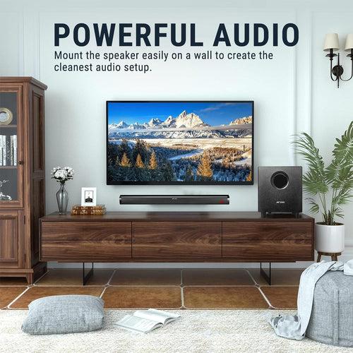 Ant Esports SBW80 Pro 80W Sound Bar & Woofer with Multi Connectivity(BT 5.1|Coaxial|Optical in|USB|FM Radio|TF|AUX),Wired Subwoofer,Wall Mount Sound Bar with Virtual 5.1 and LED Display with Remote