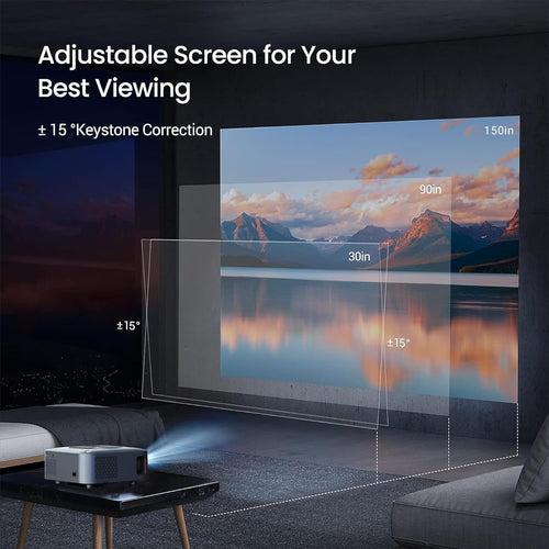 Ant Esports View 611 LED 1080P Native & 4K Support, 4000 Lumens, WiFi & BT, Android 9, Remote Control, HDMI/USB, Upto 120" Max Screen, Speaker Power 5W, Multimedia Projector,120" Screen included-Black