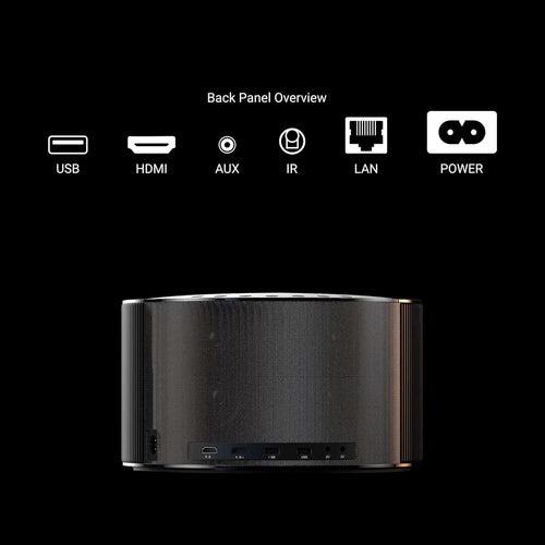 Ant Esports View 811 LED Auto-Focus 1080P Native & 4K Support, 6000 Lumens, WiFi, Android 9, BT, Remote Control, Upto 150" Max Screen, 30000 Hrs Lifespan, Speaker Power 6W Multimedia Projector - Black