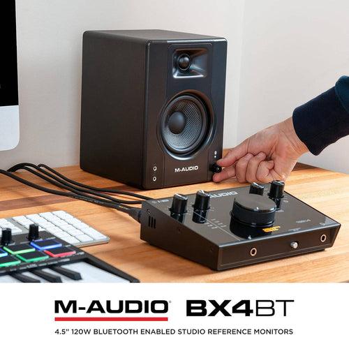 M-Audio BX4BT 4.5" Black Kevlar® 120-Watt Multimedia Bluetooth® Reference Monitors (pair) | Music Production | Live Streaming | Podcasting