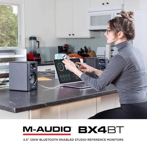 M-Audio BX4BT 4.5" Black Kevlar® 120-Watt Multimedia Bluetooth® Reference Monitors (pair) | Music Production | Live Streaming | Podcasting