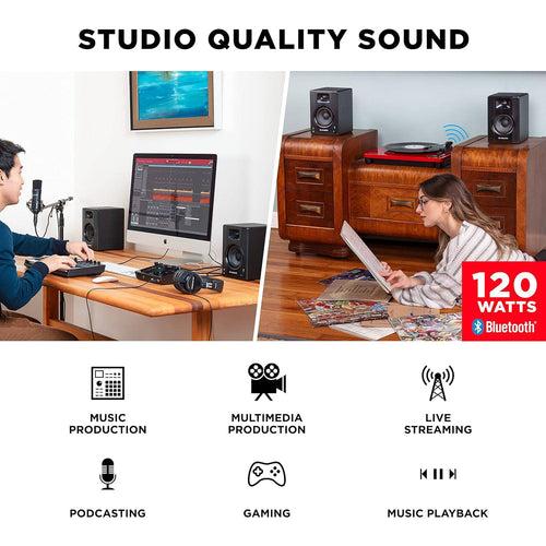 M-Audio BX4BT 4.5" Black Kevlar® 120-Watt Multimedia Bluetooth® Reference Monitors (pair) | Music Production | Live Streaming | Podcasting