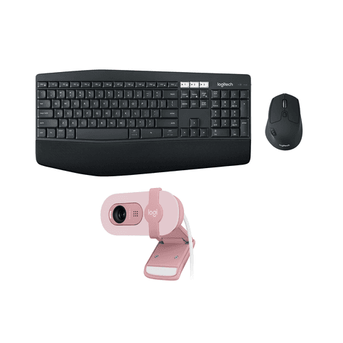 Logitech MK850 Performance Wireless Keyboard and Mouse Combo with BRIO 100 Full HD 1080p Webcam Combo