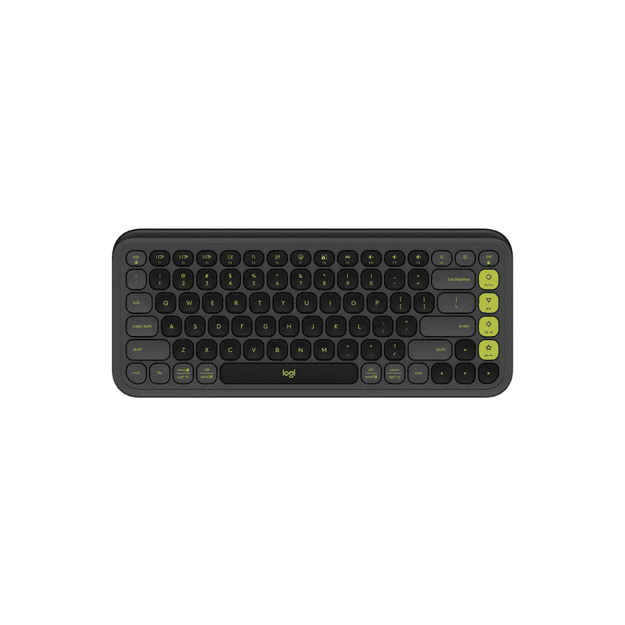 Logitech  POP Icon Keys A compact wireless keyboard with bold design and customizable Action Keys-Graphite & Green