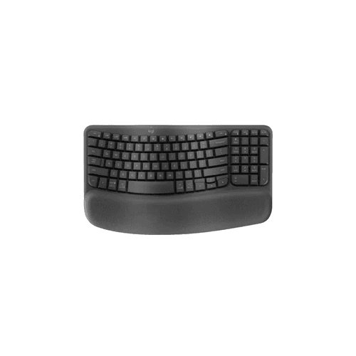 Logitech Wave Keys- A wireless ergonomic keyboard with a cushioned palm rest, for natural, feel-good typing throughout the day.