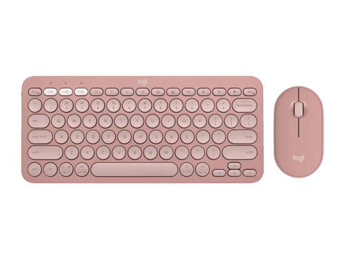 Logitech PEBBLE 2 COMBO Slim, multi-device Bluetooth® keyboard and mouse with customizable keys and button.