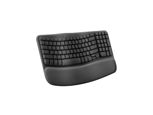 Logitech Wave Keys- A wireless ergonomic keyboard with a cushioned palm rest, for natural, feel-good typing throughout the day.