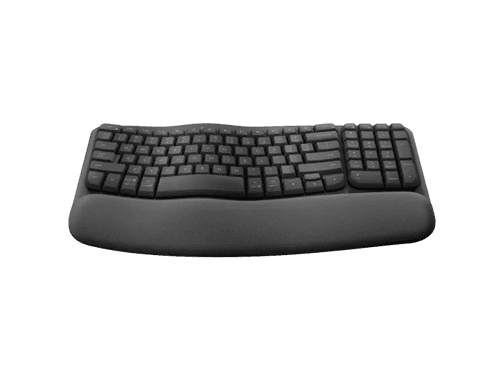 Logitech Wave Keys- A wireless ergonomic keyboard with a cushioned palm rest, for natural, feel-good typing throughout the day.