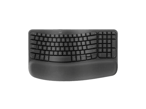 Logitech Wave Keys- A wireless ergonomic keyboard with a cushioned palm rest, for natural, feel-good typing throughout the day.