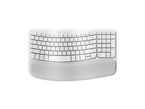 Logitech Wave Keys- A wireless ergonomic keyboard with a cushioned palm rest, for natural, feel-good typing throughout the day.