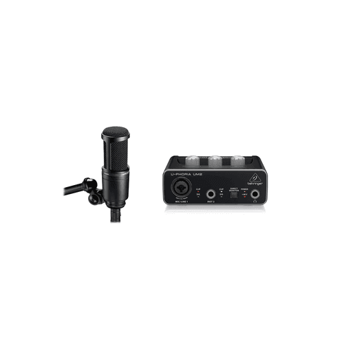 Audio Technica AT 2020 Professional Studio Microphone & Behring U-PHORIA UM2 Combo