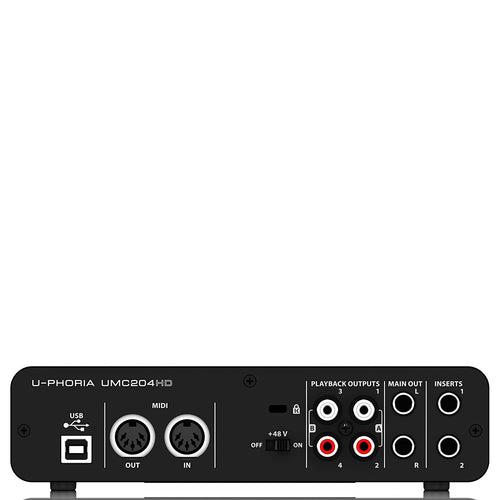 Behringer UMC204 HD U-Phoria USB Audio Interface with MIDAS Microphone Preamplifiers