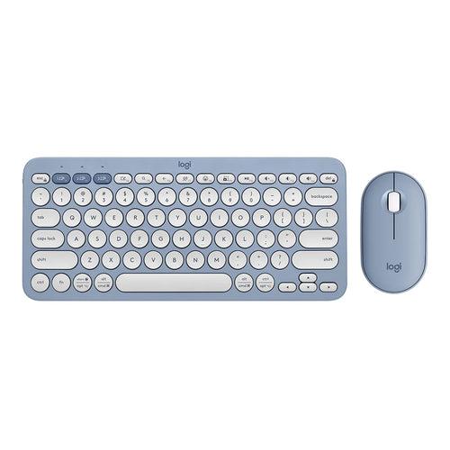 Logitech PEBBLE 2 COMBO Slim, multi-device Bluetooth® keyboard and mouse with customizable keys and button.
