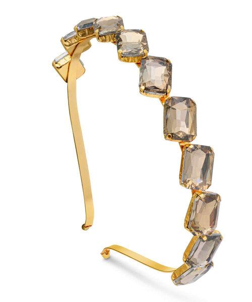 Gold Rectangular Rhinestone Hairband