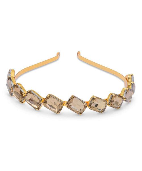 Gold Rectangular Rhinestone Hairband