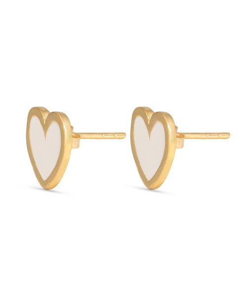 White Heart Studs