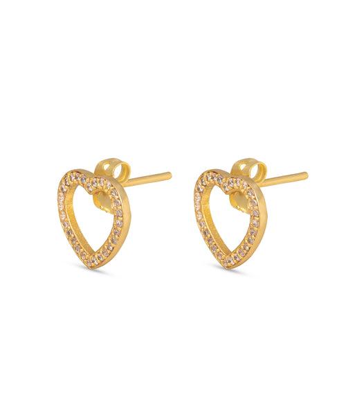 Diamond Heart Studs