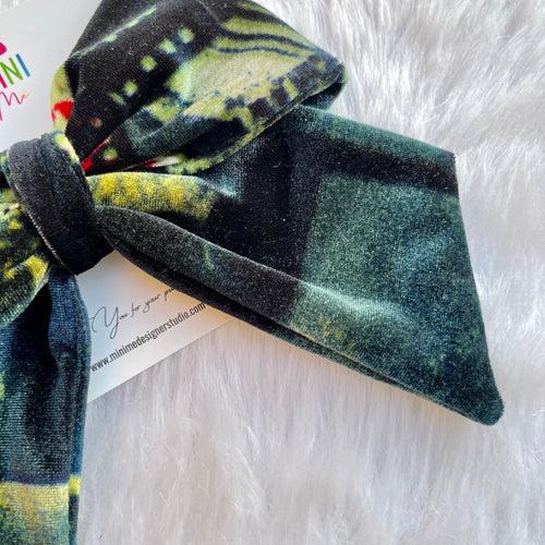 Paris Velvet Green Bow