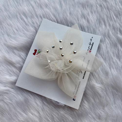 White Twilight Petals Hair Clip