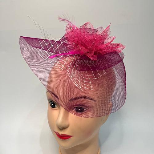 Magenta Mystique Veil fascinator