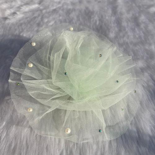 Light Green Ruffled Fascinator