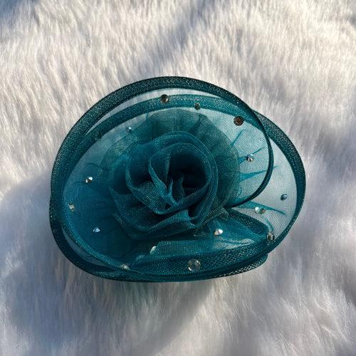 Teal Twisted Fascinator Hat