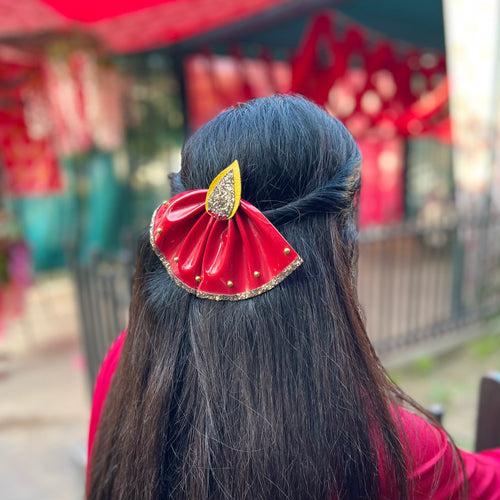 Diwali Red Diya Hair Clip