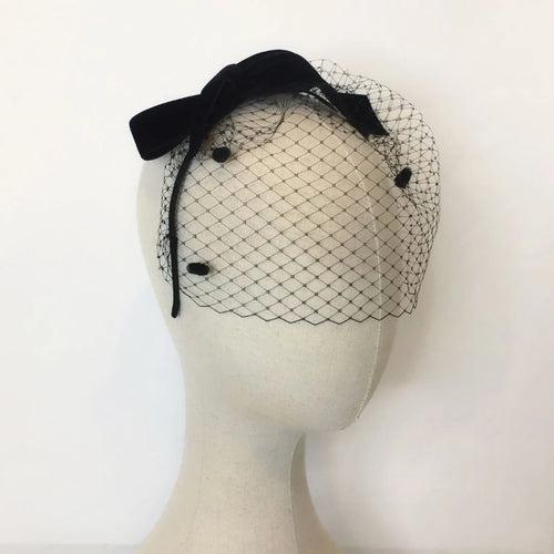 Black Birdcage Veil With Bow