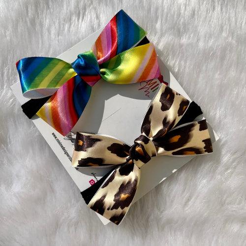 Hair Bow Set of 2 | Multicolor | Animal Print