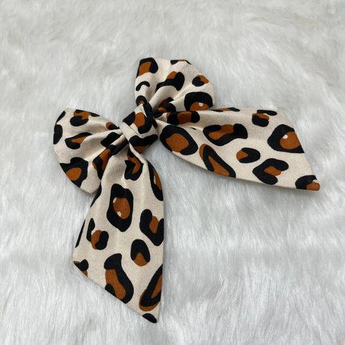 Animal Print Pigtail Bow