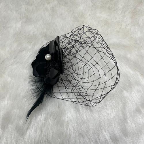 Black Minimal Luxe Birdcage Veil