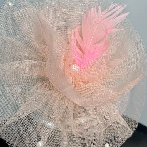 APRICOT QUEEN Blush Pink Fascinator