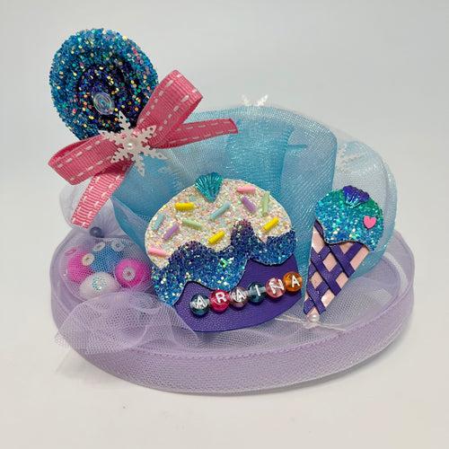 Personalised Name Frozen Candy Celebration Fascinator Hat