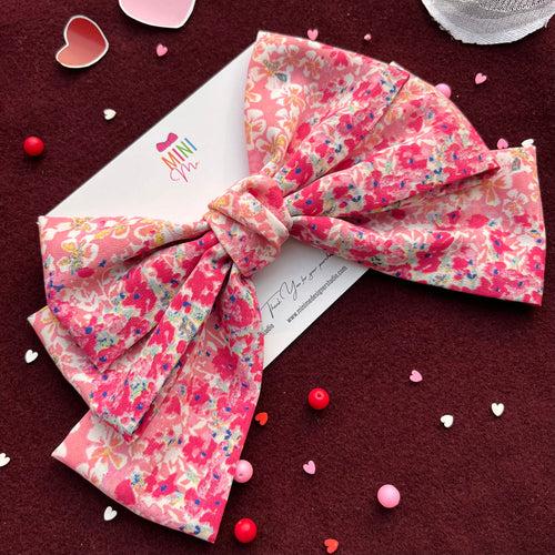 Love Blossoms Peach and Pink Hair Bow