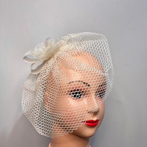 VICTORIA Ivory Veil Fascinator